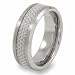 Brushed and Polished Tungsten Carbide Ring with Grey Carbon Fiber Inlay (8.0 mm) - Sizes 8-13
