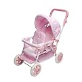 Double Doll Stroller - Pink/ White Gingham