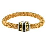 Designer Inspired Gold Tone Flexible Mesh Bracelet