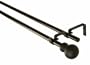 Classic Ball Double Curtain Rod in Black Size: 48" - 86"