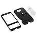 Solid Black Rubberized Snap On Crystal Case with Clip for T-Mobile HTC G1 Google Phone Dream Smartphone