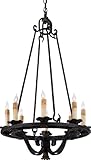 Quoizel RME5008SM Messina 8 Light Chandelier, Serengeti Black and Mayan Gold Leaf