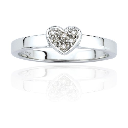 10k Choice of White or Yellow Gold Diamond Heart Ring (.05 cttw, J-K Color, I2-I3 Clarity)