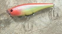 JLVLures Surface Slasher JLV Lures Popper Skitter Tequilla Sunrise : Topwater Splash Spitting Freshwater Saltwater Pop Lily Pad Striper Bass Muskie Redfish Tarpon Snook Chugger Chug Casting Smallmouth Bluefish Ocean Pike Tuna Treble Hook Boat Dock Weeds Fishing
