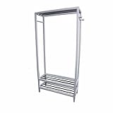 Ore International White Hanger and Shoe Rack Stand