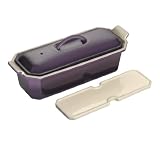 Le Creuset - 91008428213400 - Terrine Rectangulaire avec Presse Céramique - Cassis - 1,1 L - 28 cm