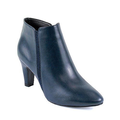 Reneeze PETRA-01 Womens Fashionable High Heels Ankle Booties-NAVY, Red