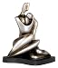 Silver Abstract Hugging Couple Sculpture