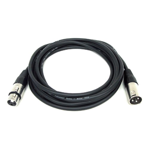 GLS Audio 6ft Patch Cable Cord XLR Male To XLR Female Black Mic Cable