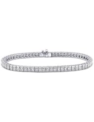 5.00 ct Ladys Princess Cut Diamond Tennis Bracelet In 14 Karat White Gold