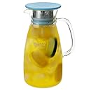 FORLIFE Mist Glass Ice Tea Jug , 34-Ounce, Turquoise