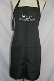 Black Embroidered Apron WTF - Where's the food?