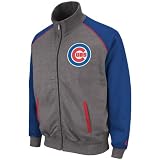 MLB Men's Chicago Cubs Legendary Convertible Collar Track Jacket (Pro Navy/Pro Scarlet, X-Large)