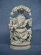 Ganpati Statue: Hindu Religious God Ganesha Fluting Stone Sculpture From India 4"