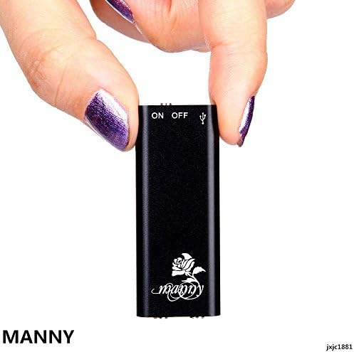 Manny® 8gb Digital Audio Voice Recorder - Mini Portable Rechargeable Spy Dictaphone with Mp3 Player and USB Connection - Streaming Media Players (Black)