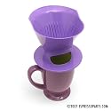 Melitta Coffee Maker - Ready Set Joe - One Cup Maker with Mug - Purple