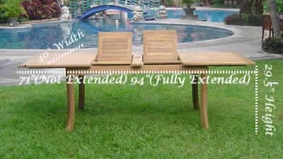 Grade-A Teak Wood Large double extension 94