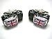 Black Die Cast Mini Cooper British Union Jack Flag Cufflinks w/ Gift Box