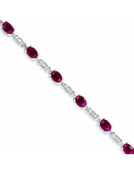 Genuine 14K White Gold White Gold Diamond And Ruby Bracelet 8 Grams Of Gold 100% Satisfaction Guaranteed.