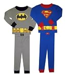  : Superman / Batman 2 for 1 Long Sleeve Cotton Pajamas for boys
