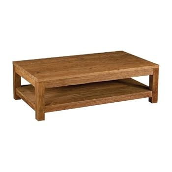 Table basse rectangulaire 2 plateaux teck naturel MAJESTIC