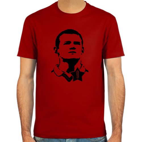 T-Shirt Wayne Rooney ::: Farbauswahl: skyblue, sand, weiß oder deepred ::: Fußball-Kult