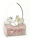 Chrome Wire & Glass Butterfly Design Plus Oval Mirror Pink Jewellery Box 14319