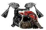 Helmet Gloves Goggles and Chest Protector Motocross Gear Set Red 228 (Small)