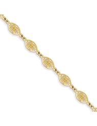 14k Yellow Gold Polished Filigree Bracelet