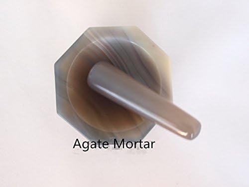 2.8" Natural Agate Mortar and Pestle ID=70 mm OD=85 mm Lab Grinding