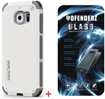 PureGear DualTek Extreme Shock Case for Samsung Galaxy S6 + Transparent Tempered Glass Screen Protector (Arctic White Case + Tempered Glass)