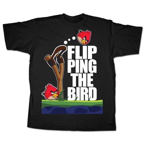 Fifth Sun Mens Angry Birds Bird Flip Short-Sleeve T-Shirt