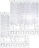 2 Panel White Lace Cafe Curtain 56