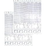 2 Panel White Lace Cafe Curtain 56W x 30H by Eamee
