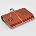 ZLYC Vintage Refillable Loose-Leaf Handmade PU Leather Journal Writing Notebook Unlined Diary String Retro Anchor for Him Her, Brown