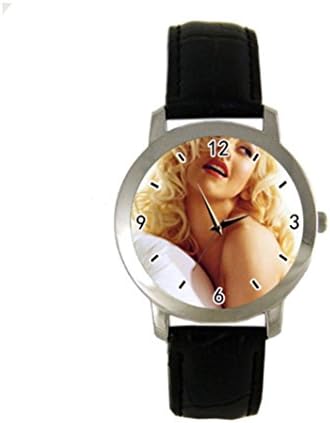 Christina Aguilera Sexy Custom Diy Personalized Photo Analog Watch with Black Leather Perfect Gift