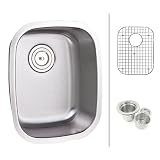 Buy 15 Inch Stainless Steel Undermount Single Bowl Kitchen Bar Prep Sink - 16 Gauge... by eModernDecor Inc.