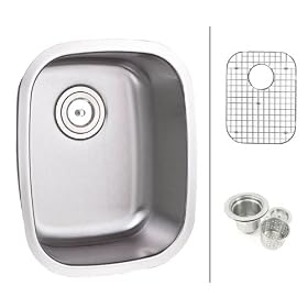 Buy 15 Inch Stainless Steel Undermount Single Bowl Kitchen Bar Prep Sink - 16 Gauge... by eModernDecor Inc. now!