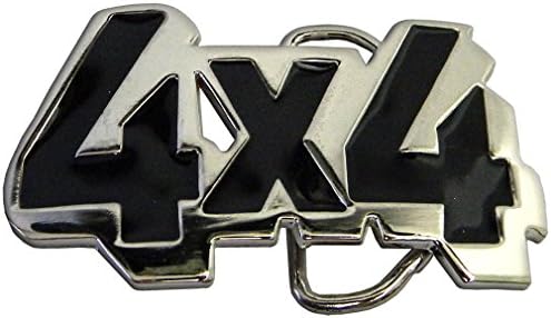 4 X 4 Belt Buckle, Chrome Finish, Four by Four
