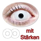 Plain White Zombie / Zombi Eyes Motif Lenses from BIONORA 1 Year use including Lens Case