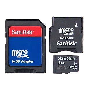 SanDisk 2GB MicroSD Card with SD & MiniSD Adapters (SDSDQ-2048, BULK package)