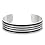 Stainless Steel Polished Black Plated Horizontal Design Cuff Bracelet