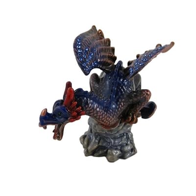 Blue Dragon Standing on Rock Trinket Box with Swarovski Crystals