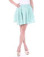 HDE Women's Spring Floral Print Stretch Waist Pleated A-Line Circle Skater Skirt