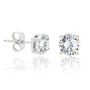 Sterling Silver Cubic Zirconia Round Stud Earrings