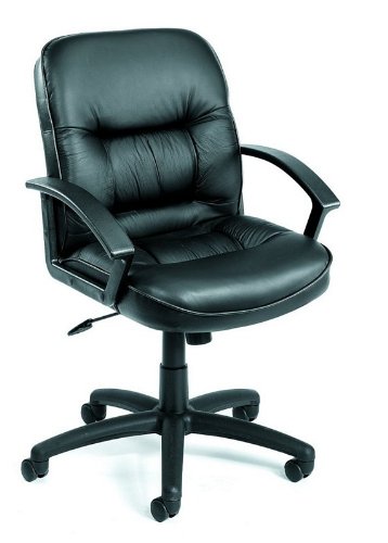 Black Leather Office Executive Mid Back Chair