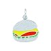 Sterling Silver ENAMEL FAST FOOD HAMBURGER Charm