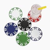 12 Poker Chip Coasters - Tableware & Table Covers