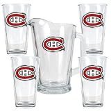 Montreal Canadiens 4pc Pint Ale Glass & 60oz Pitcher Set - Priamry Logo NHL Hockey