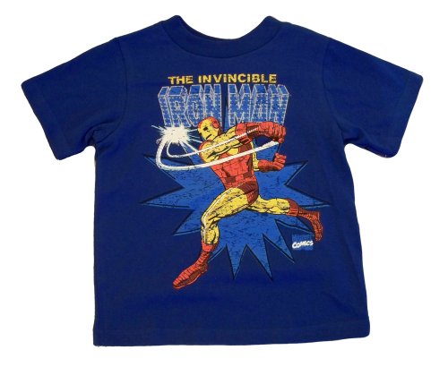  Toddler Boys Iron Man Royal Blue T-Shirt